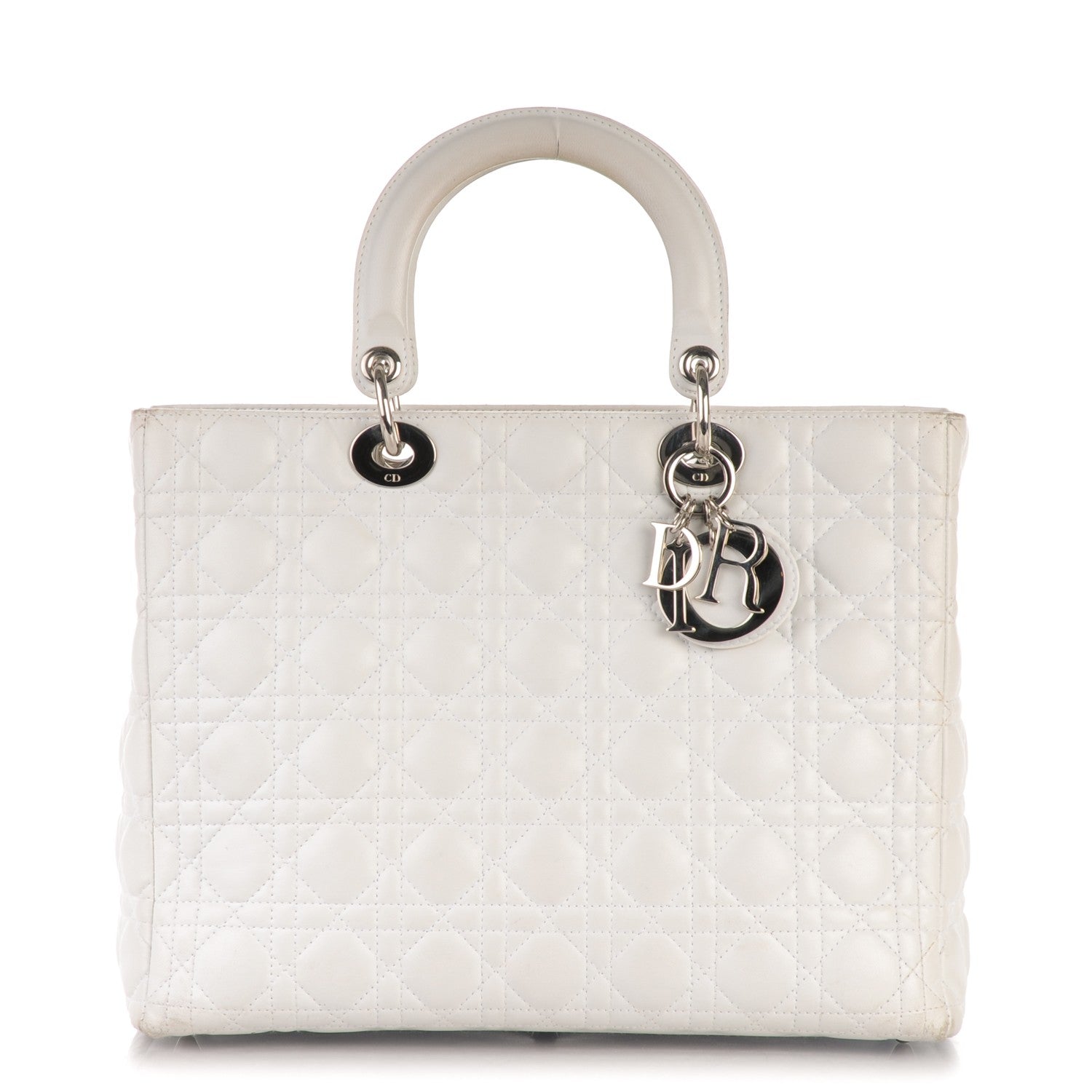 Christian Dior Lambskin Cannage Large Lady Dior White 1 of 9