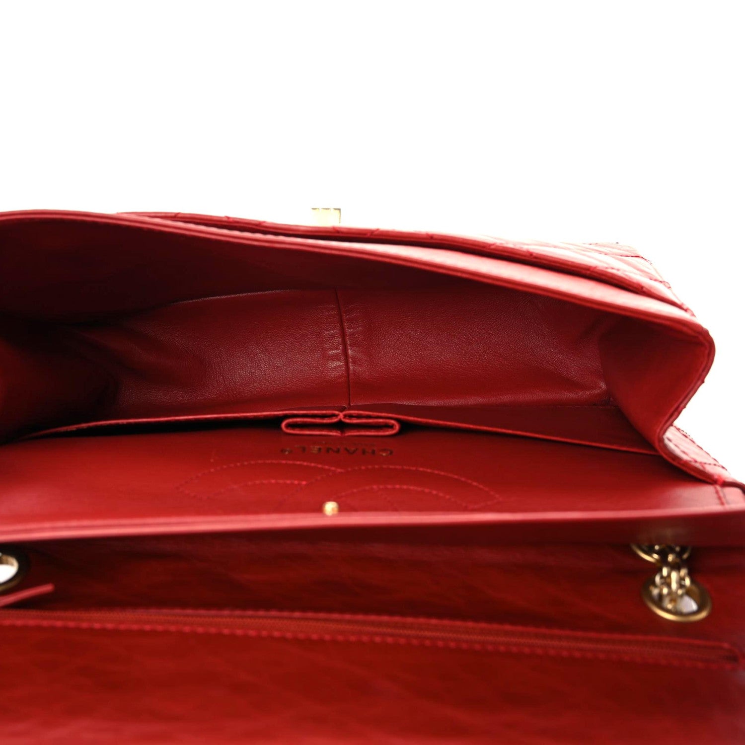 Chanel Aged Calfskin Quilted 2.55 Reissue 226 Flap Red 8 of 13
