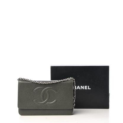 Chanel Caviar Timeless CC Wallet on Chain WOC Dark Grey 9 of 9