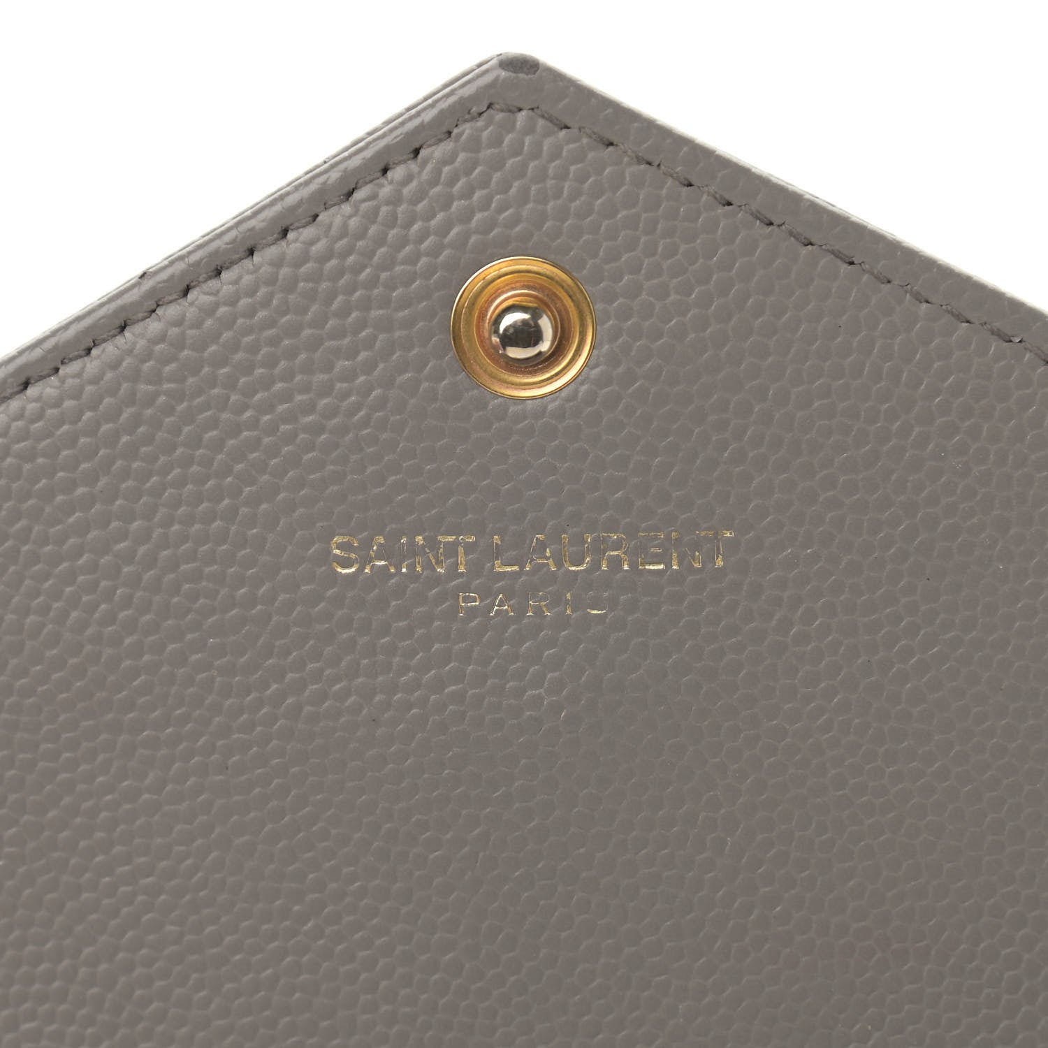 Saint Laurent Grain De Poudre Matelasse Chevron Monogram Envelope Chain Wallet Coal 6 of 15