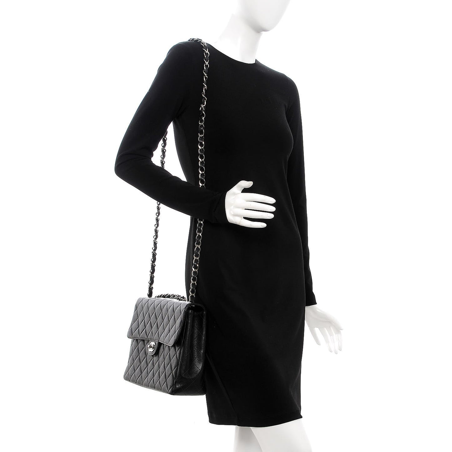 Caviar Quilted Jumbo Single Flap Black