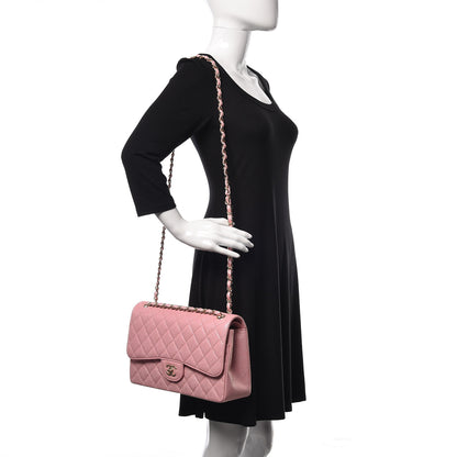 Chanel Iridescent Caviar Quilted Jumbo Double Flap Rose Pink 2 of 10