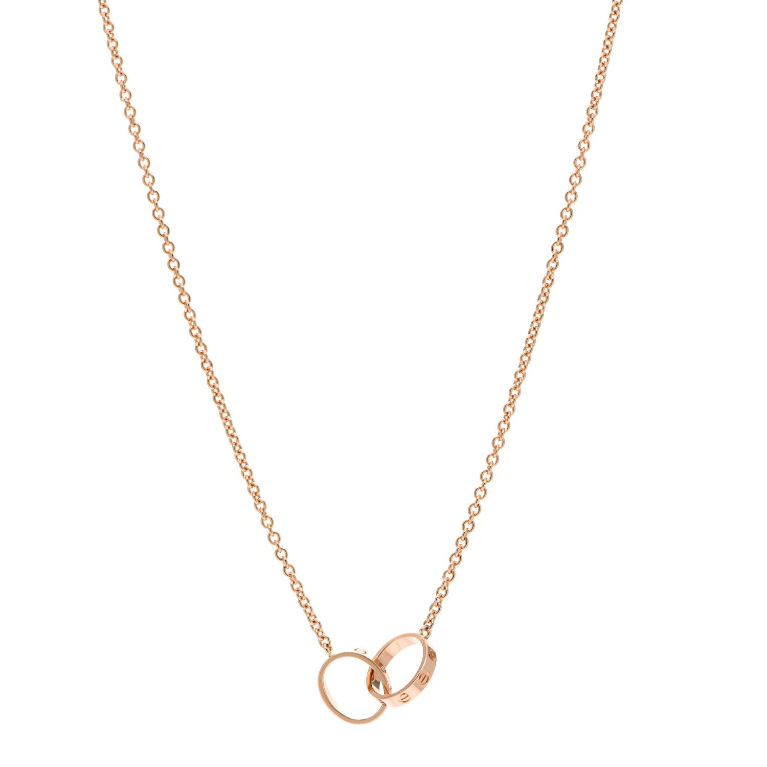 Cartier 18K Pink Gold Interlocking LOVE Necklace 1 of 6