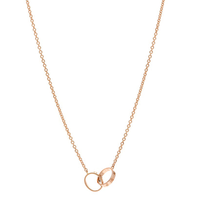 Cartier 18K Pink Gold Interlocking LOVE Necklace 1 of 6