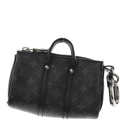 Louis Vuitton Monogram Eclipse Mini Keepall Bag Charm Key Holder Black 1 of 5