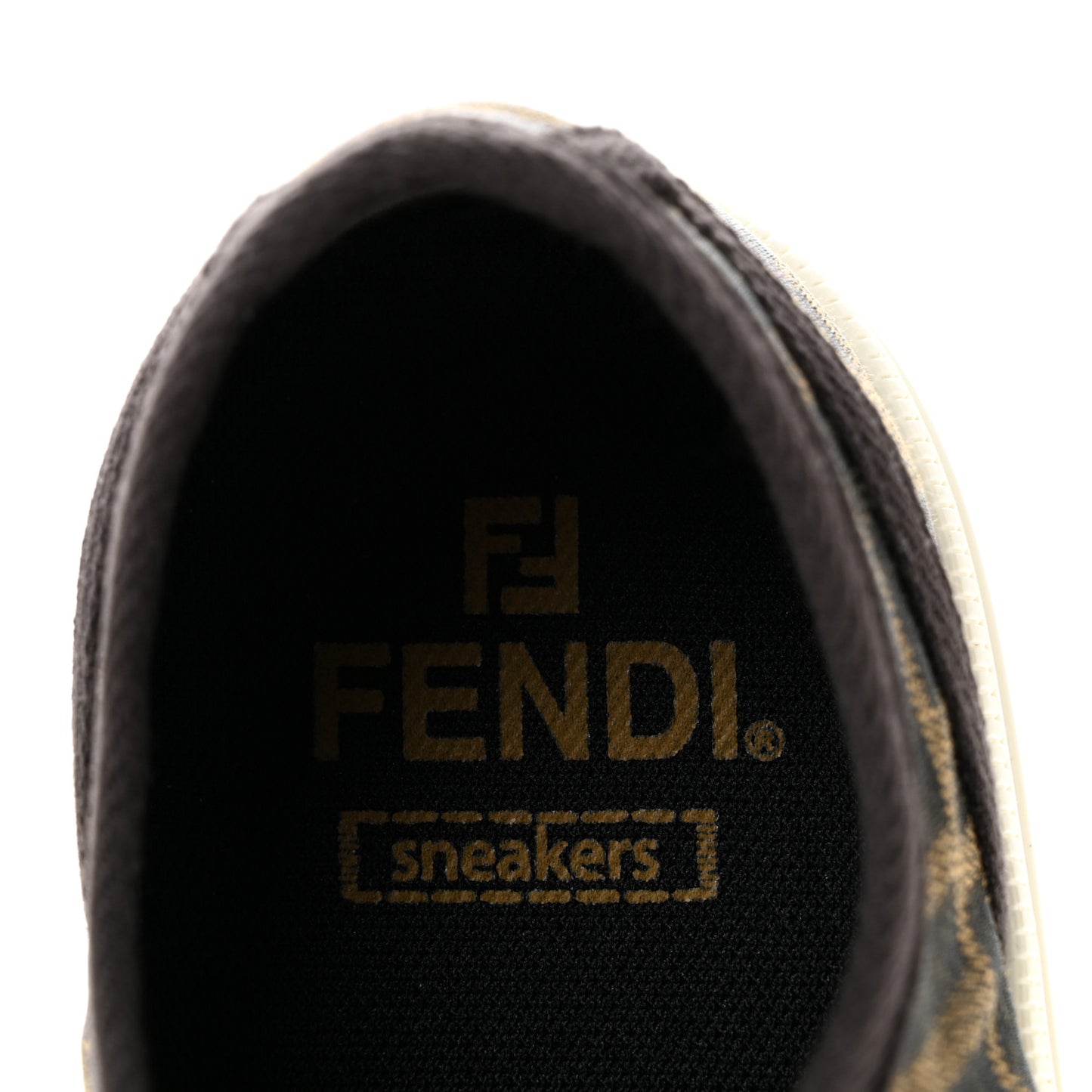 Fabric Jacquard FF Womens Domino Low Top Sneakers 38 Tobacco