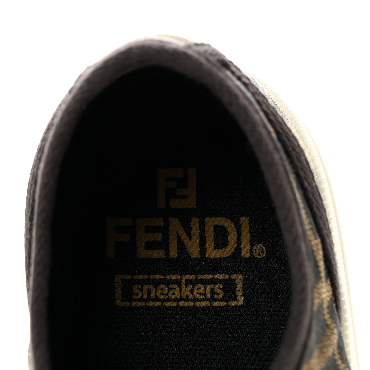 Fendi Fabric Jacquard FF Womens Domino Low Top Sneakers 38 Tobacco 9 of 10