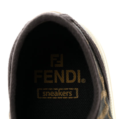 Fendi Fabric Jacquard FF Womens Domino Low Top Sneakers 38 Tobacco 9 of 10
