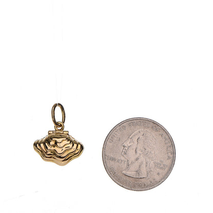 Tiffany 18K Yellow Gold Akoya Pearl Enamel Oyster Charm 2 of 5