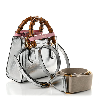 Gucci Textured Calfskin Mini Diana Tote Bag Silver Sugar Pink 3 of 10