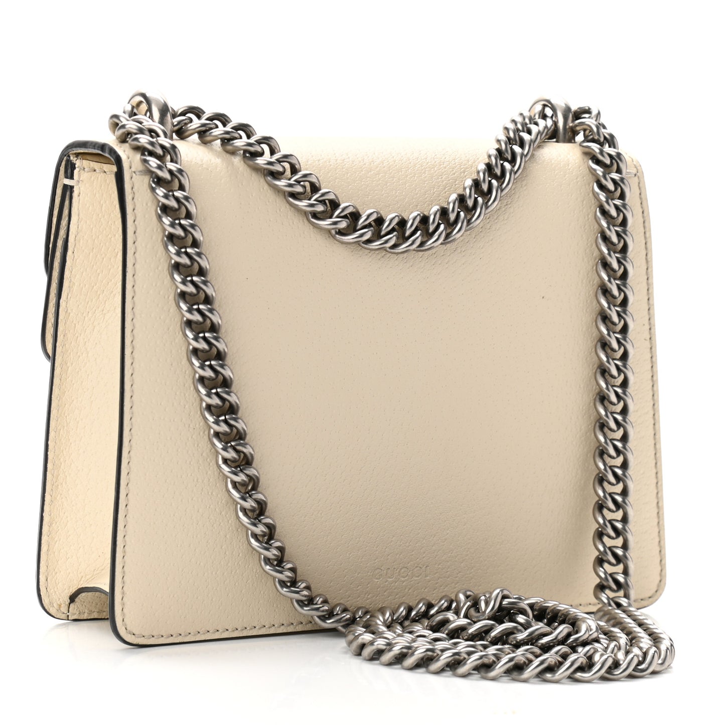 Textured Calfskin Crystal Mini Dionysus Shoulder Bag Mystic White