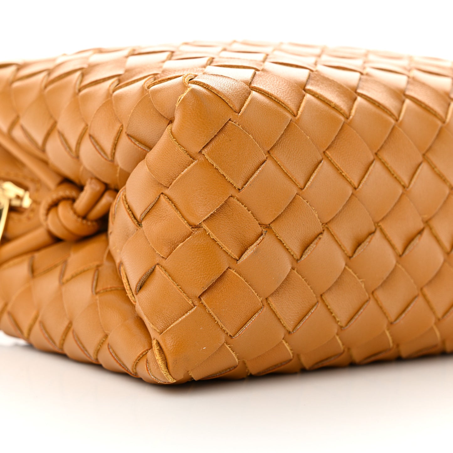 Nappa Intrecciato Small Loop Camera Bag Camel