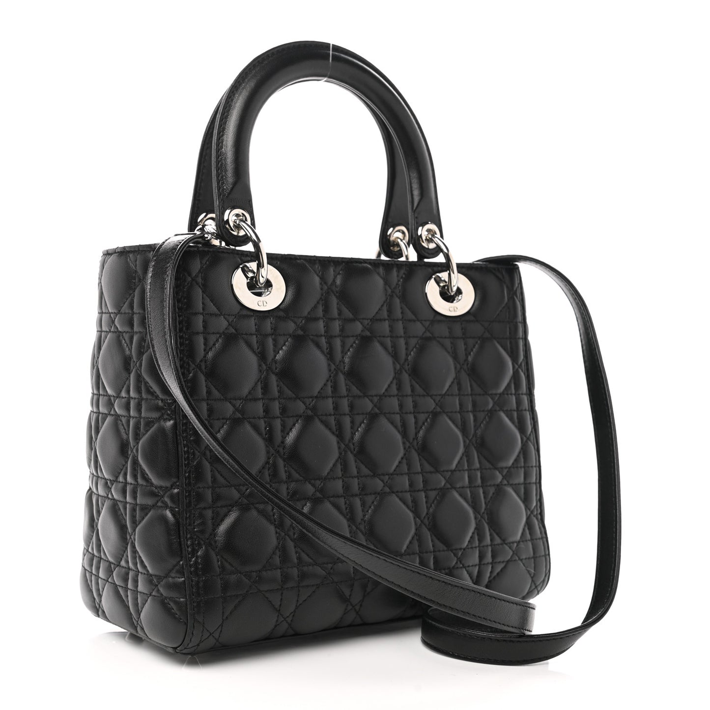 Lambskin Cannage Medium Lady Dior Black
