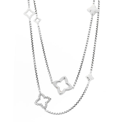 David Yurman Sterling Silver 25mm Quatrefoil Chain Necklace 1 of 4
