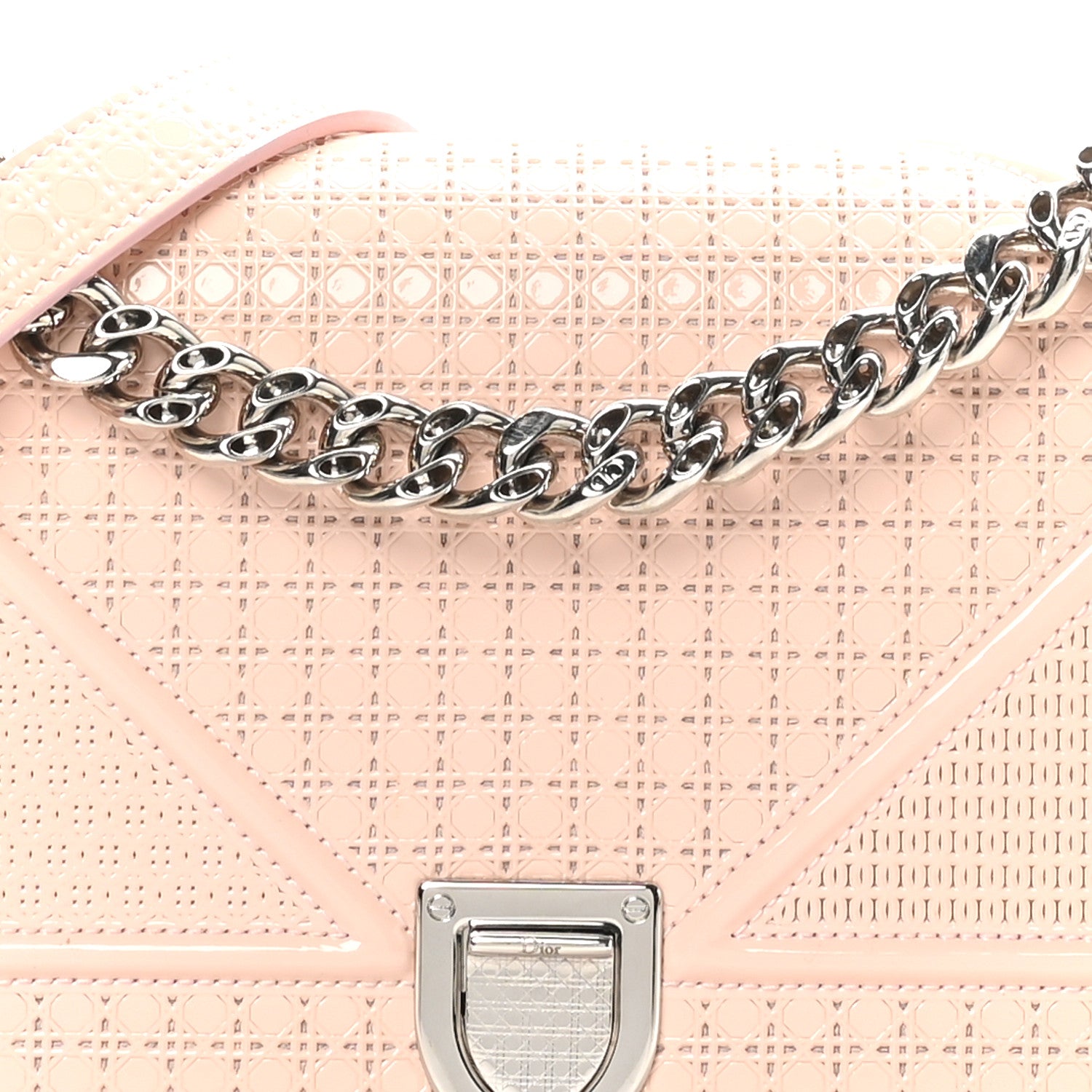 Christian Dior Patent Micro-Cannage Small Diorama Flap Bag Rose 7 of 9