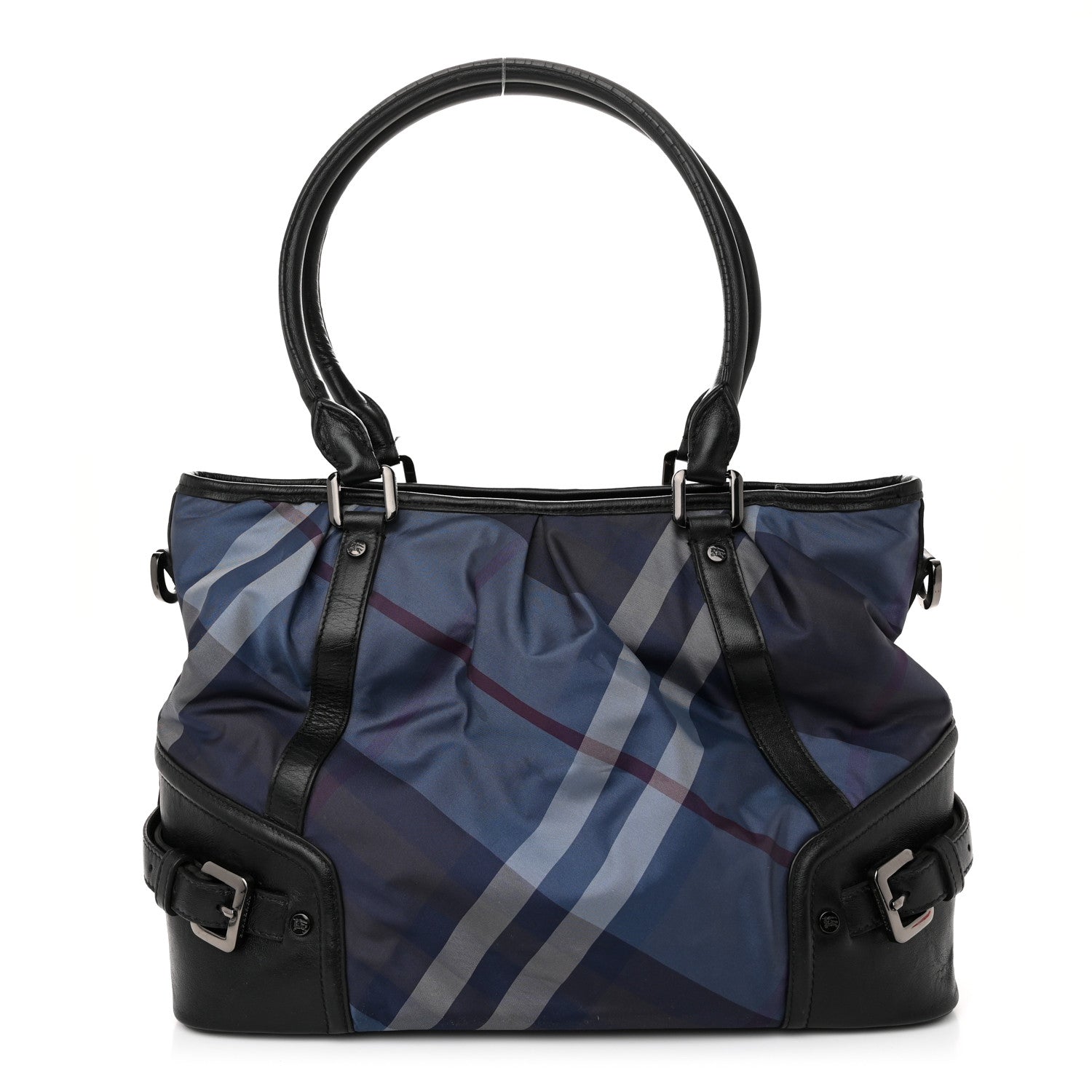 Burberry Nylon Check Medium Lowry Navy 1 of 13