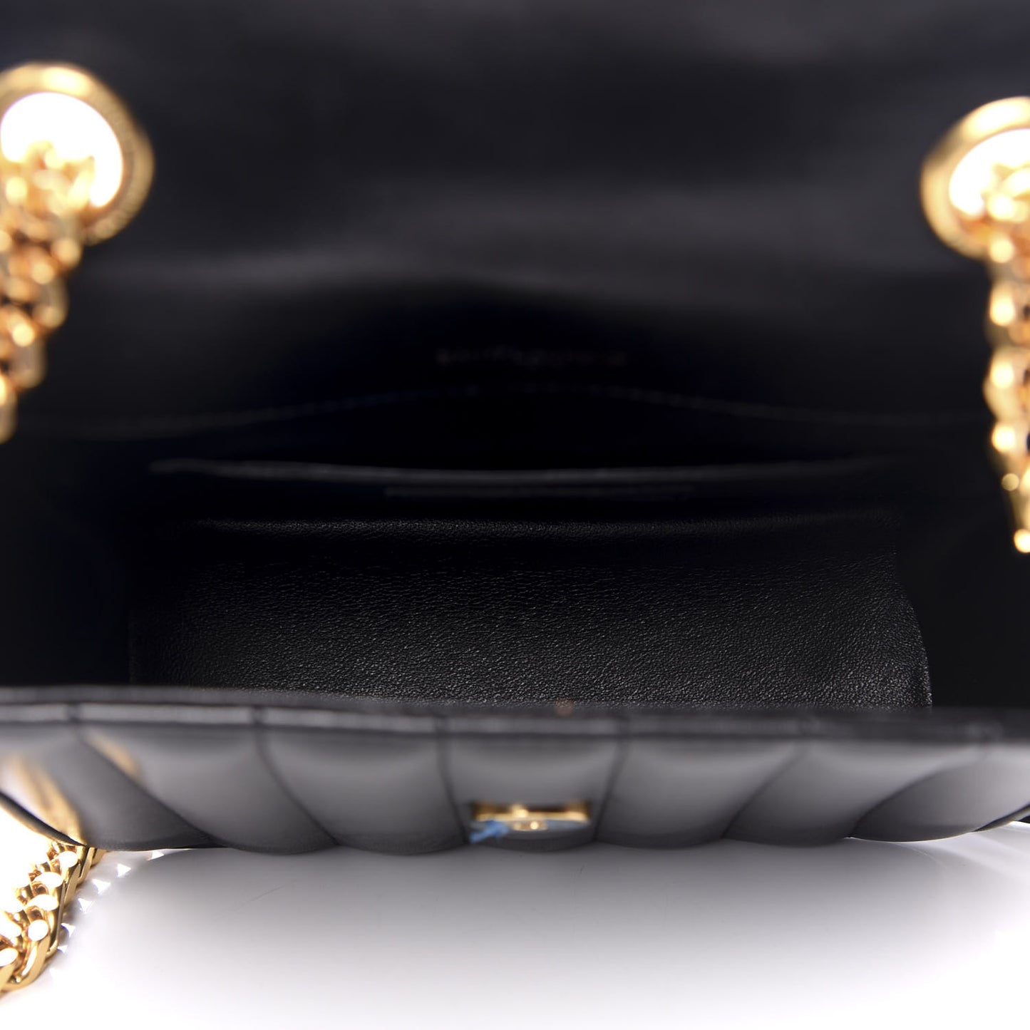 Lambskin Matelasse Monogram Small Vicky Chain Bag Black