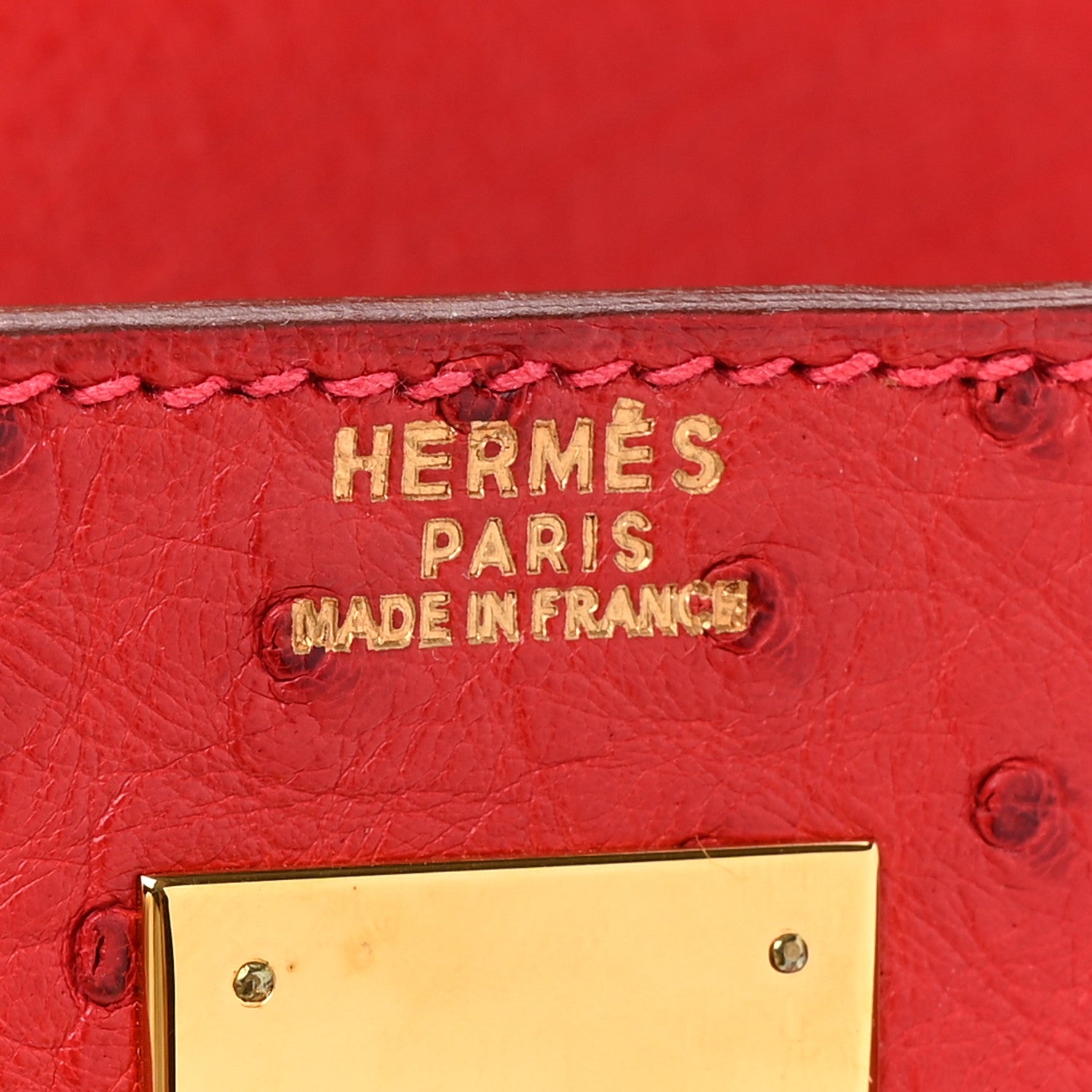 Hermes Ostrich Kelly Sellier 32 Rouge Vif 6 of 16