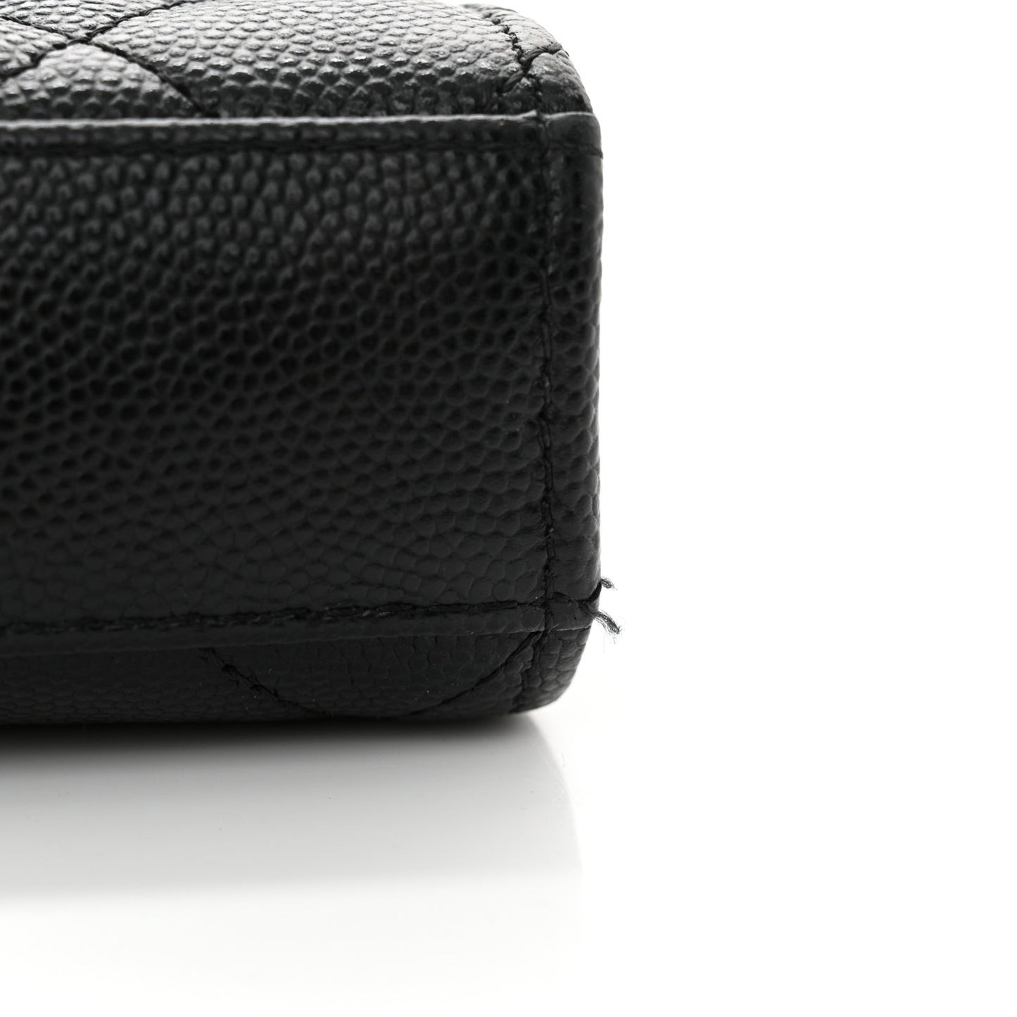 Caviar Quilted Chain Match Top Handle Phone Holder With Chain Black