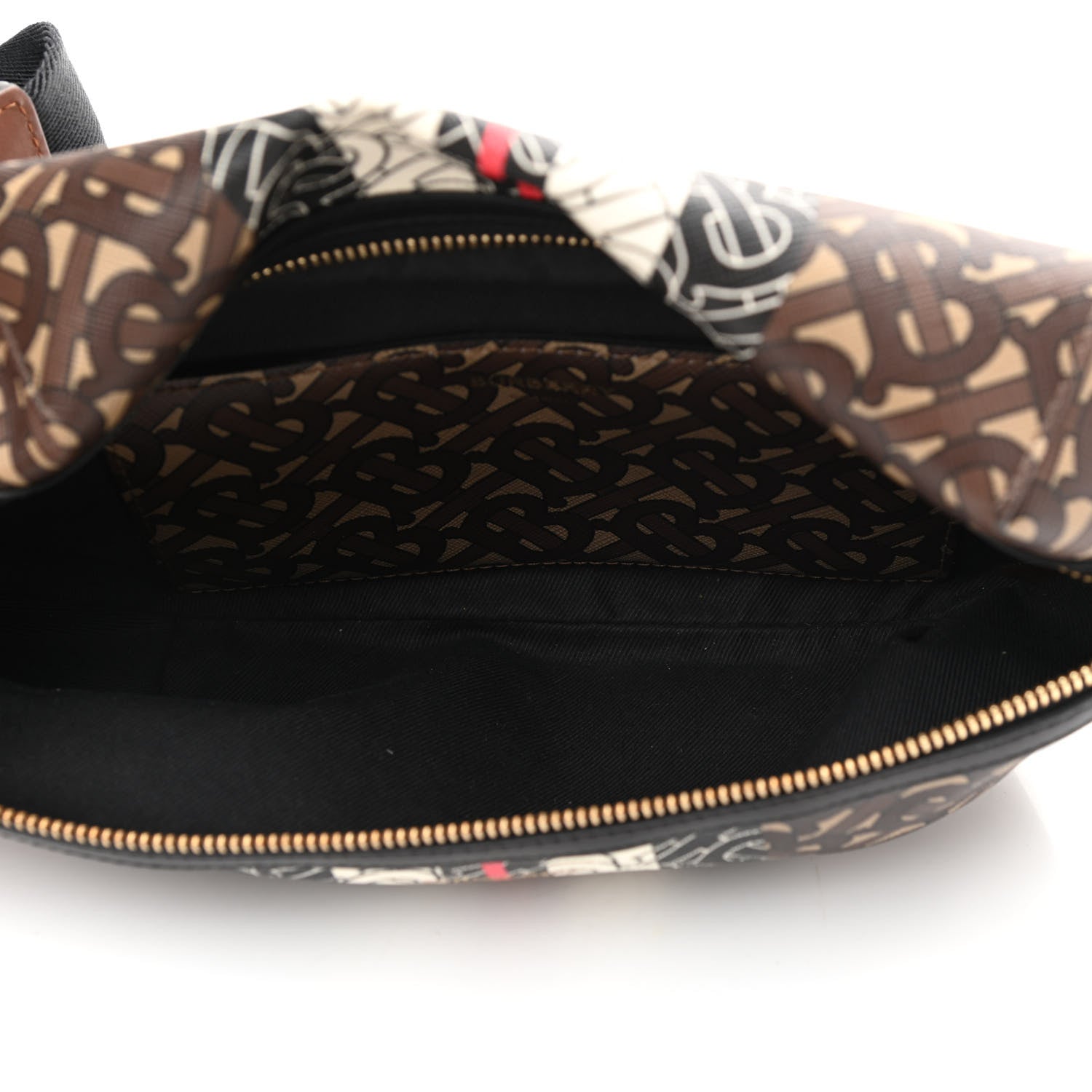 Burberry E-Canvas Monogram Stripe Medium Sonny Bum Bag Bridle Brown 5 of 8