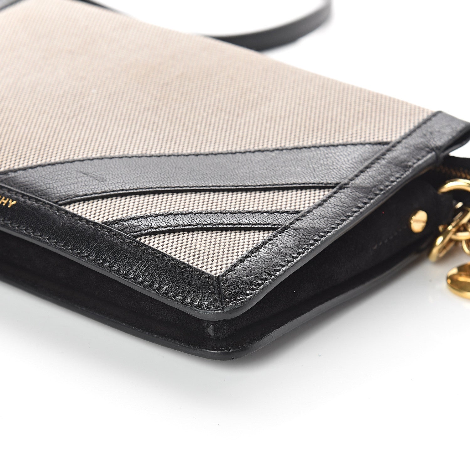 Givenchy Suede Calfskin Canvas GV Cross Shoulder Bag Black 9 of 9