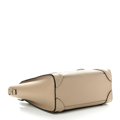 Celine Drummed Calfskin Nano Luggage Dune 4 of 10