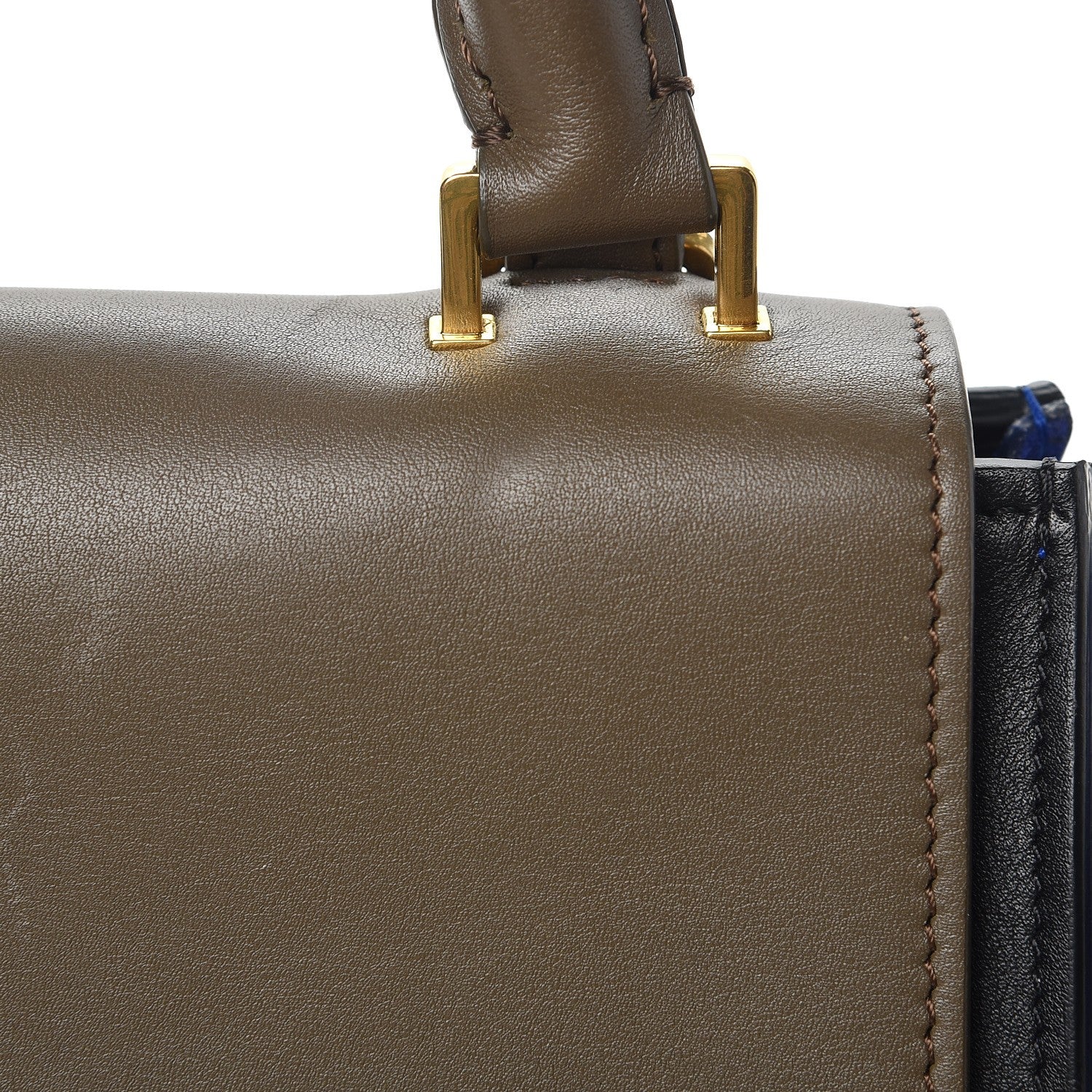 Celine Smooth Calfskin Suede Small Tri-Color Trapeze Indigo 7 of 9