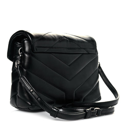 Saint Laurent Calfskin Y Quilted Monogram Toy Loulou Crossbody Bag Black 7 of 14