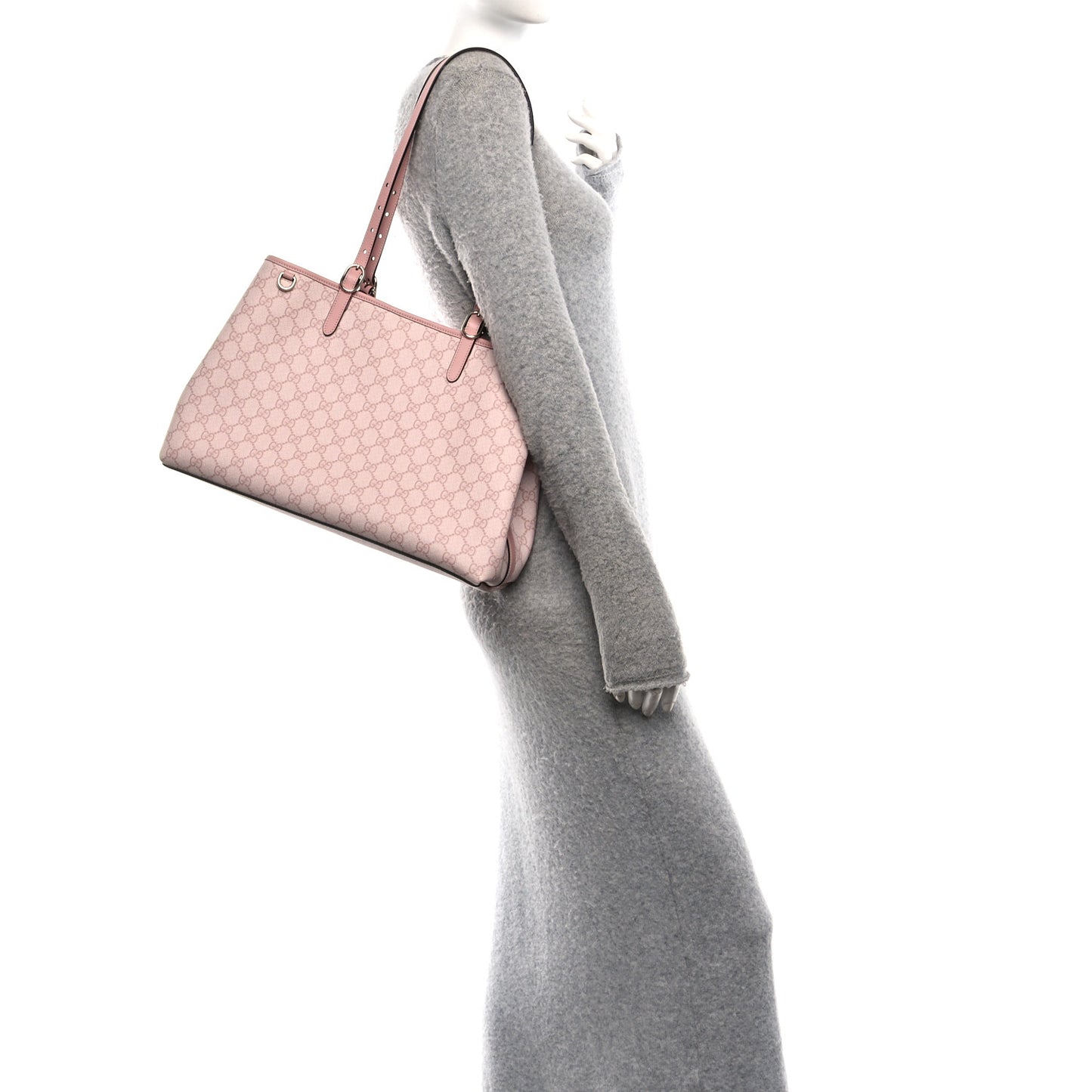 GG Supreme Monogram Emblem Large Tote Bag Light Pink