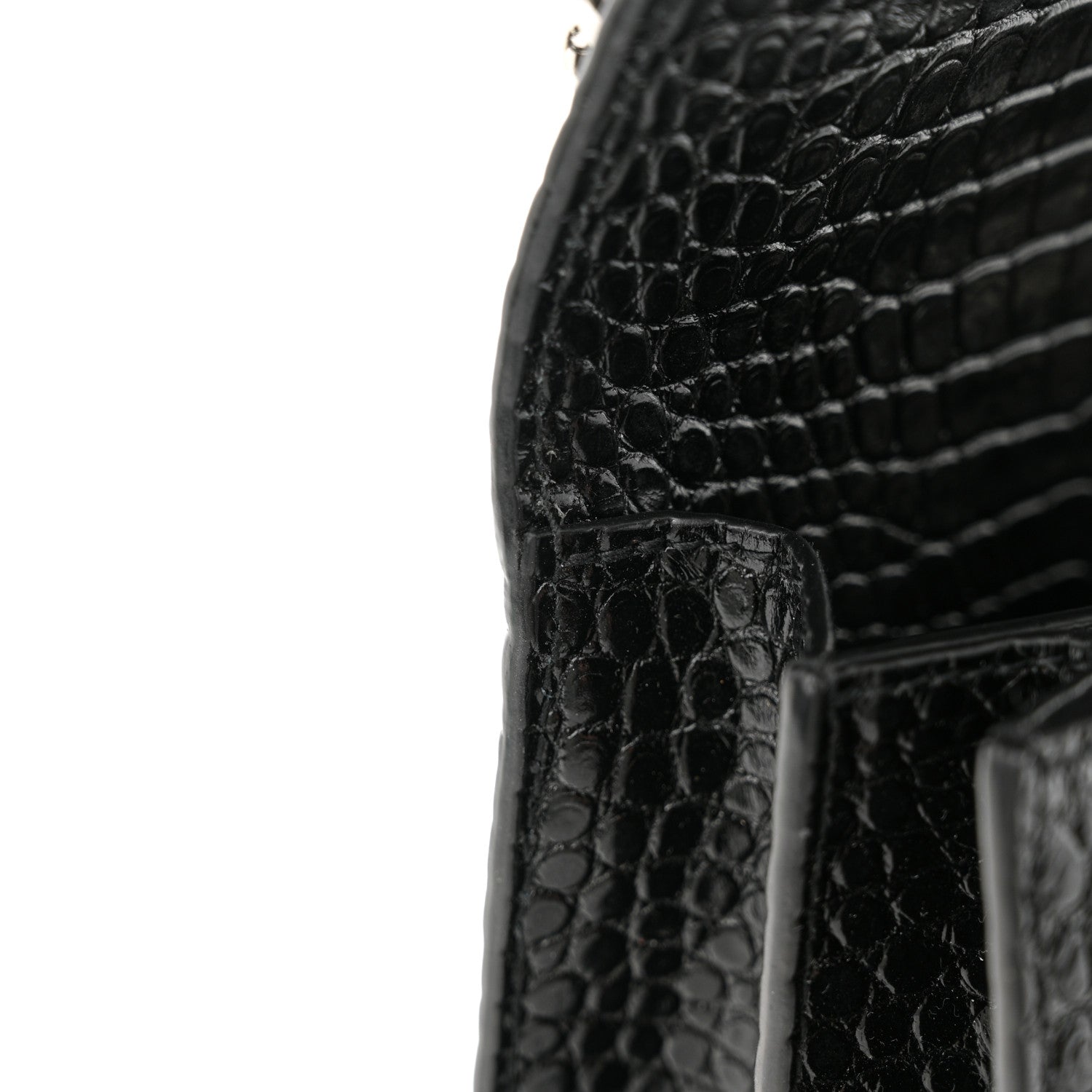 Saint Laurent Calfskin Crocodile Embossed Medium Monogram Sunset Black 10 of 10