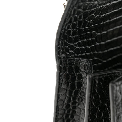 Saint Laurent Calfskin Crocodile Embossed Medium Monogram Sunset Black 10 of 10