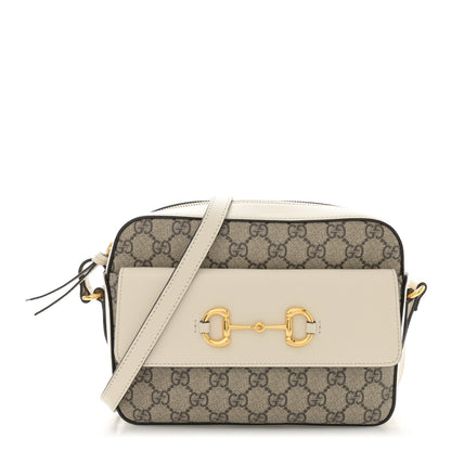 Gucci GG Supreme Monogram Small Horsebit 1955 Shoulder Bag Beige Mystic White 1 of 12