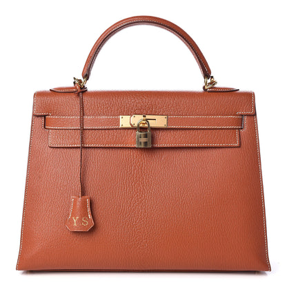 Hermes Chevre De Coromandel Kelly Sellier 32 Brique 1 of 36
