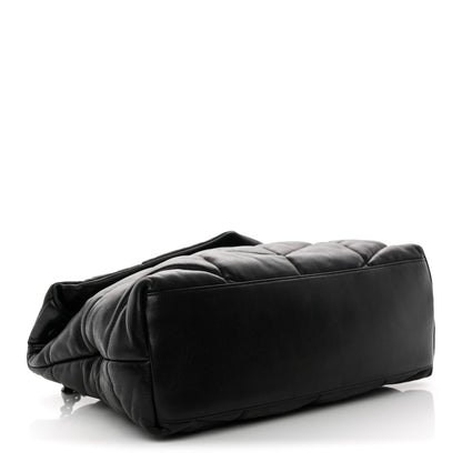 Saint Laurent Lambskin Quilted Monogram Monochrome Small Loulou Puffer Chain Satchel Black 4 of 10