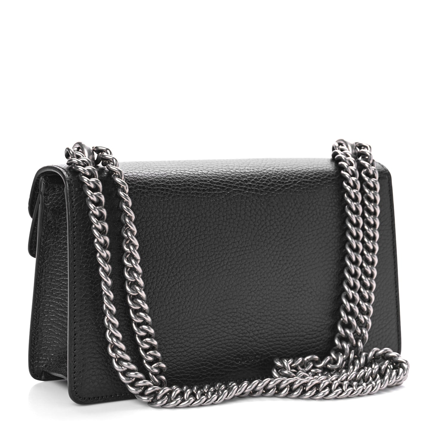 Dollar Calfskin Enamel Small Dionysus Shoulder Bag Black Electric Blue