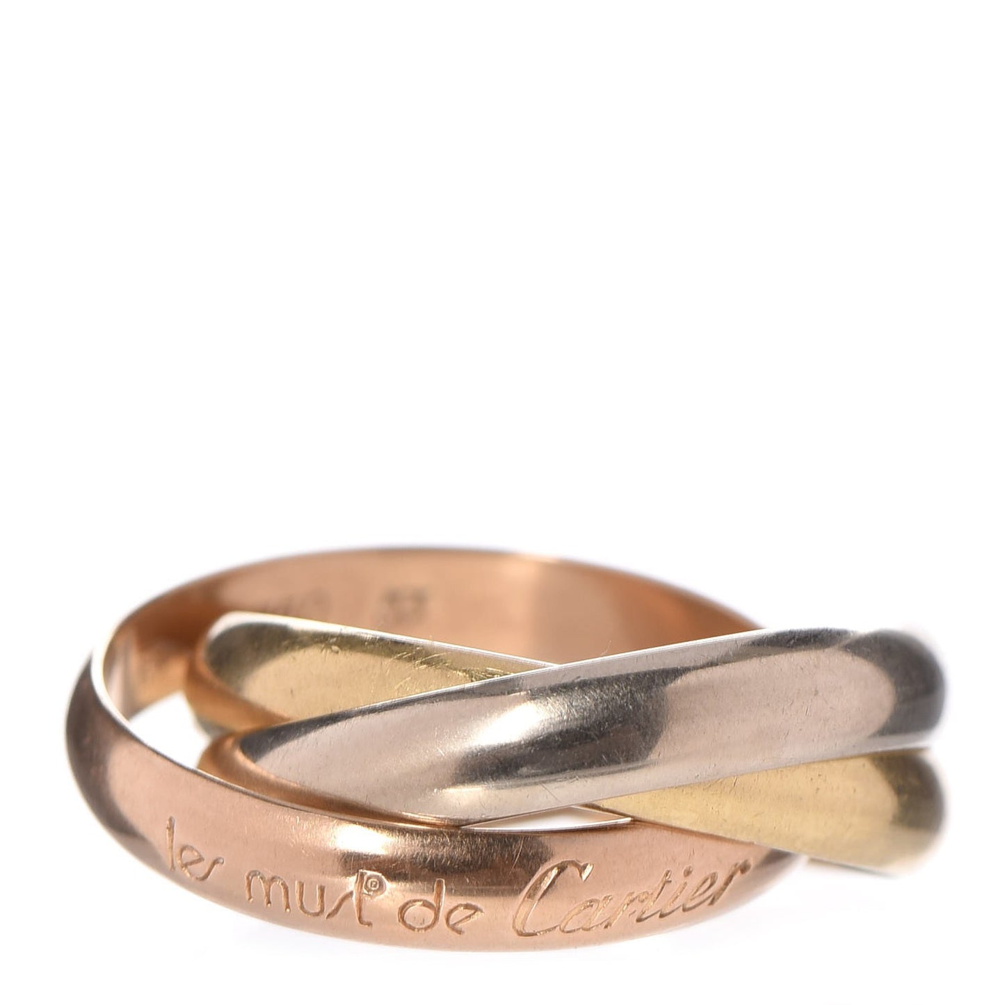 18K Pink Yellow White Gold Les Must De Trinity Ring 53 6.25