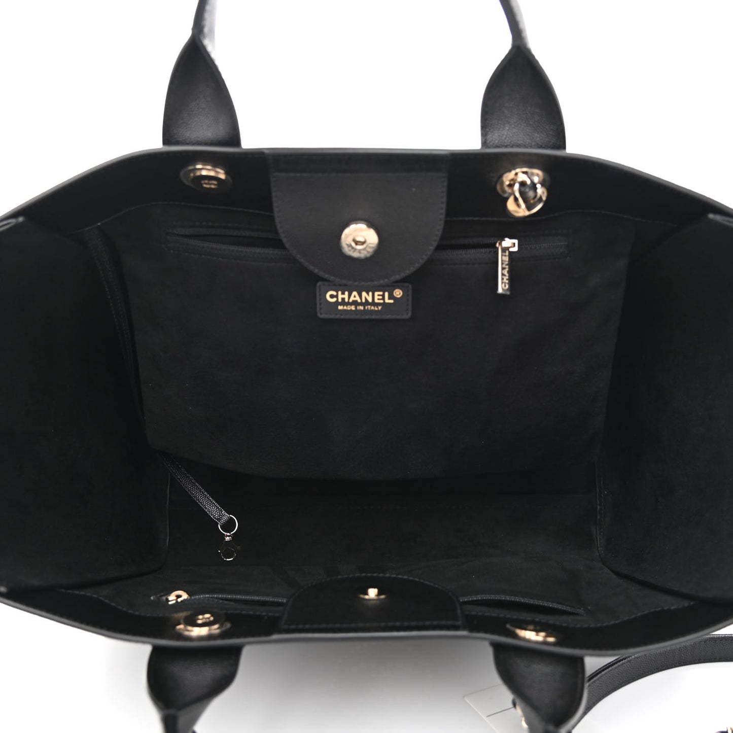 Caviar Large Studded Deauville Tote Black