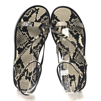 Jimmy Choo Snake Embossed Pine Platform Sandals 38 Roccia 2 of 9
