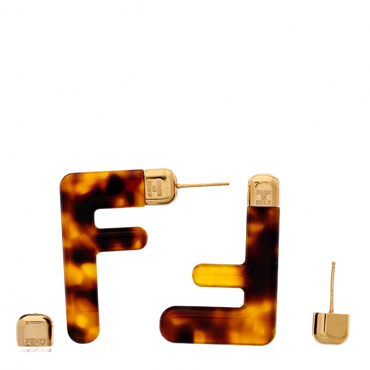 Plexiglass F Earrings Brown