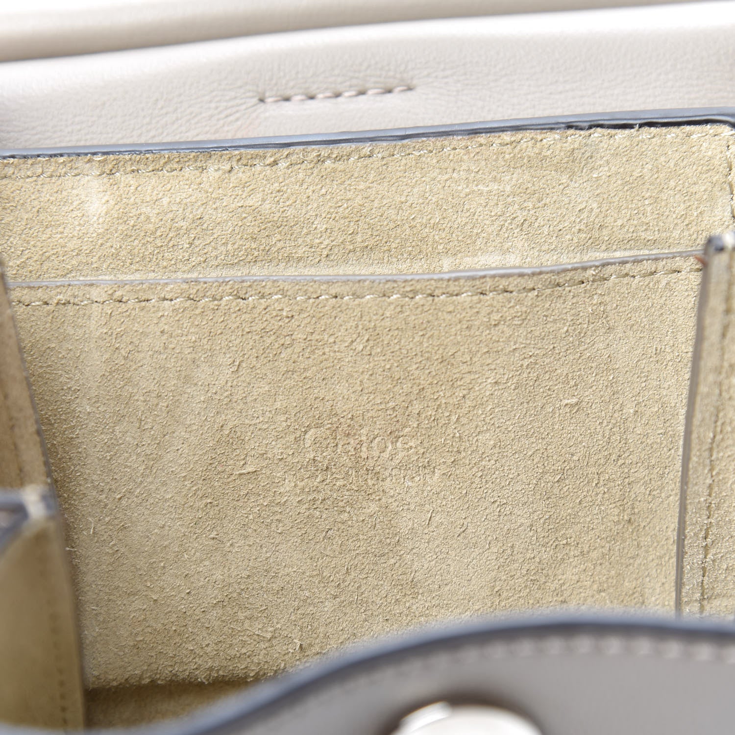 Chloe Suede Calfskin Mini Faye Bracelet Bag Motty Grey 6 of 9