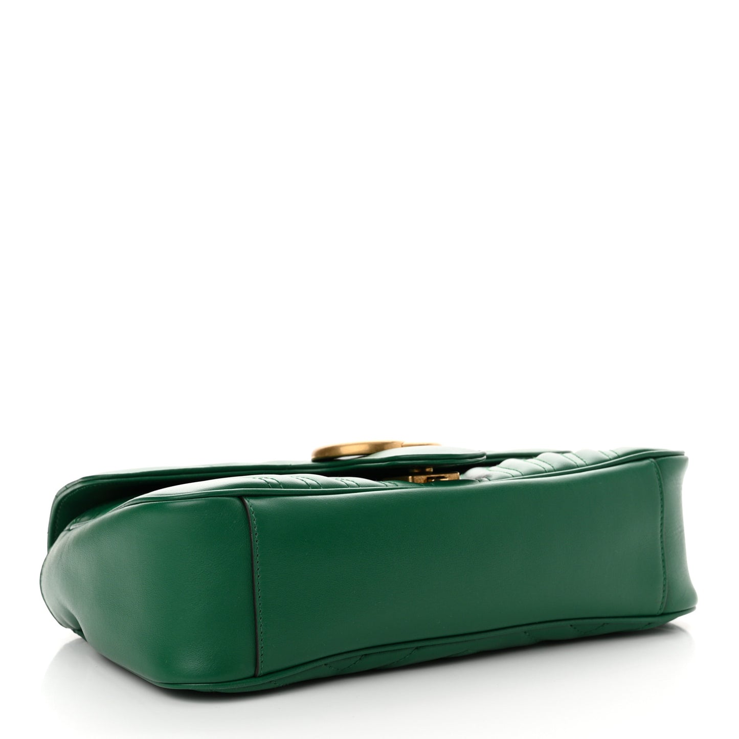 Calfskin Matelasse Small GG Marmont Shoulder Bag Emerald Green