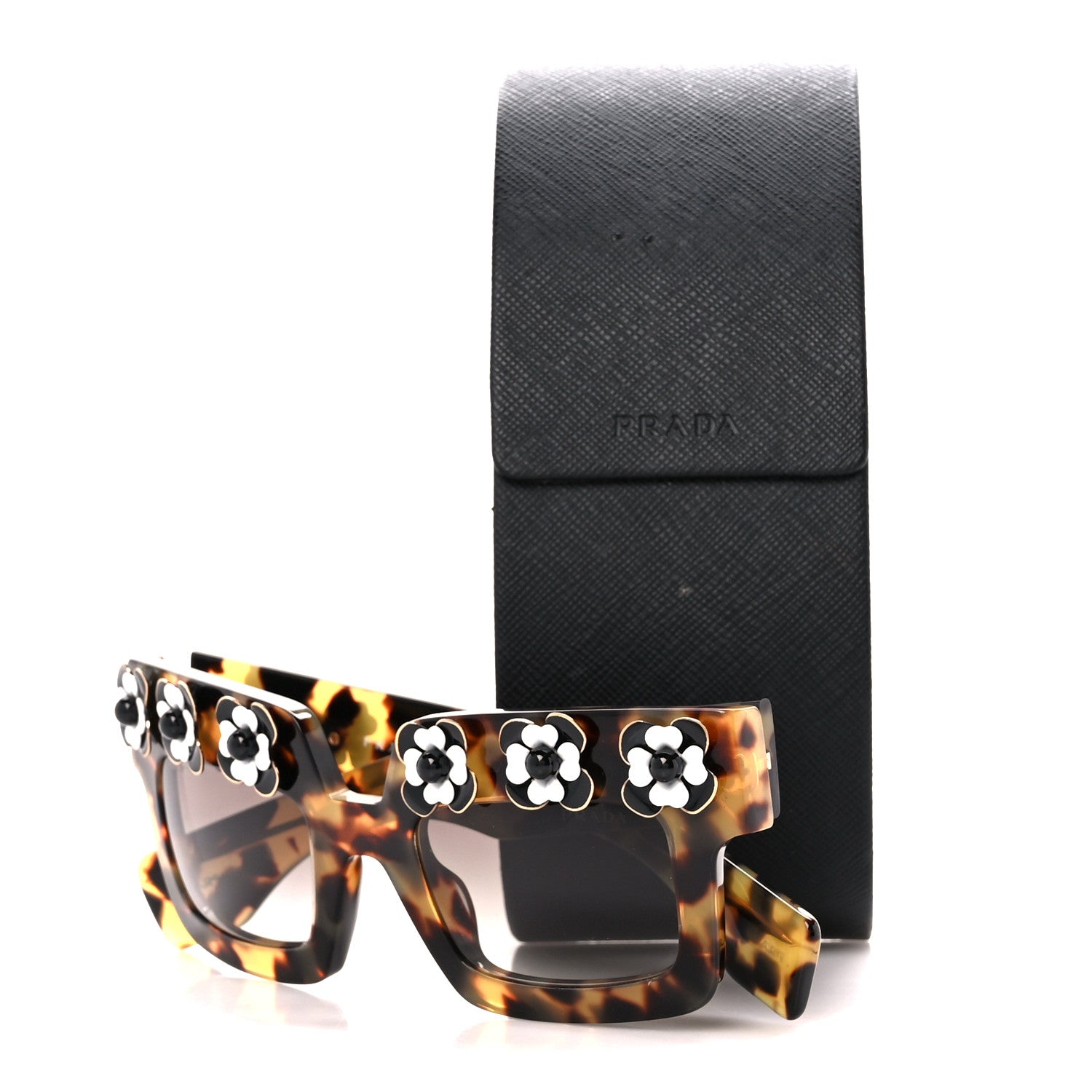 Prada Acetate Flower Poeme Sunglasses SPR25P Tortoise 2 of 9