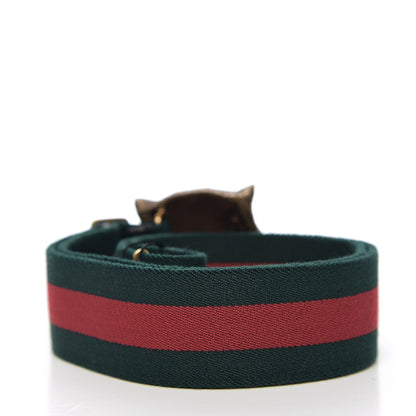 Gucci Web Feline Buckle Belt 85 34 Green Red 2 of 3