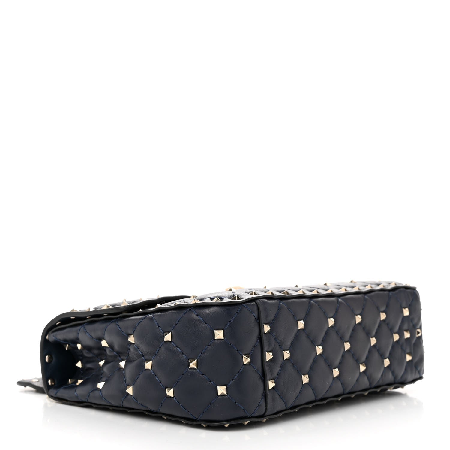 Valentino Garavani Nappa Medium Rockstud Spike Shoulder Bag Marine 4 of 11