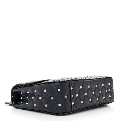 Valentino Garavani Nappa Medium Rockstud Spike Shoulder Bag Marine 4 of 11