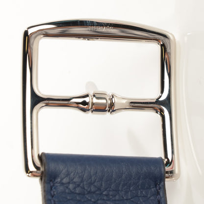 Hermes Taurillon Clemence 40mm Mens Etriviere Belt Bleu Saphir 110 5 of 7