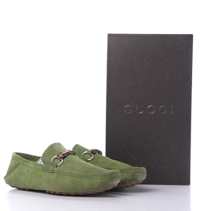 Gucci Suede Mens Bamboo Horsebit Moccasin 9 Green 11 of 11