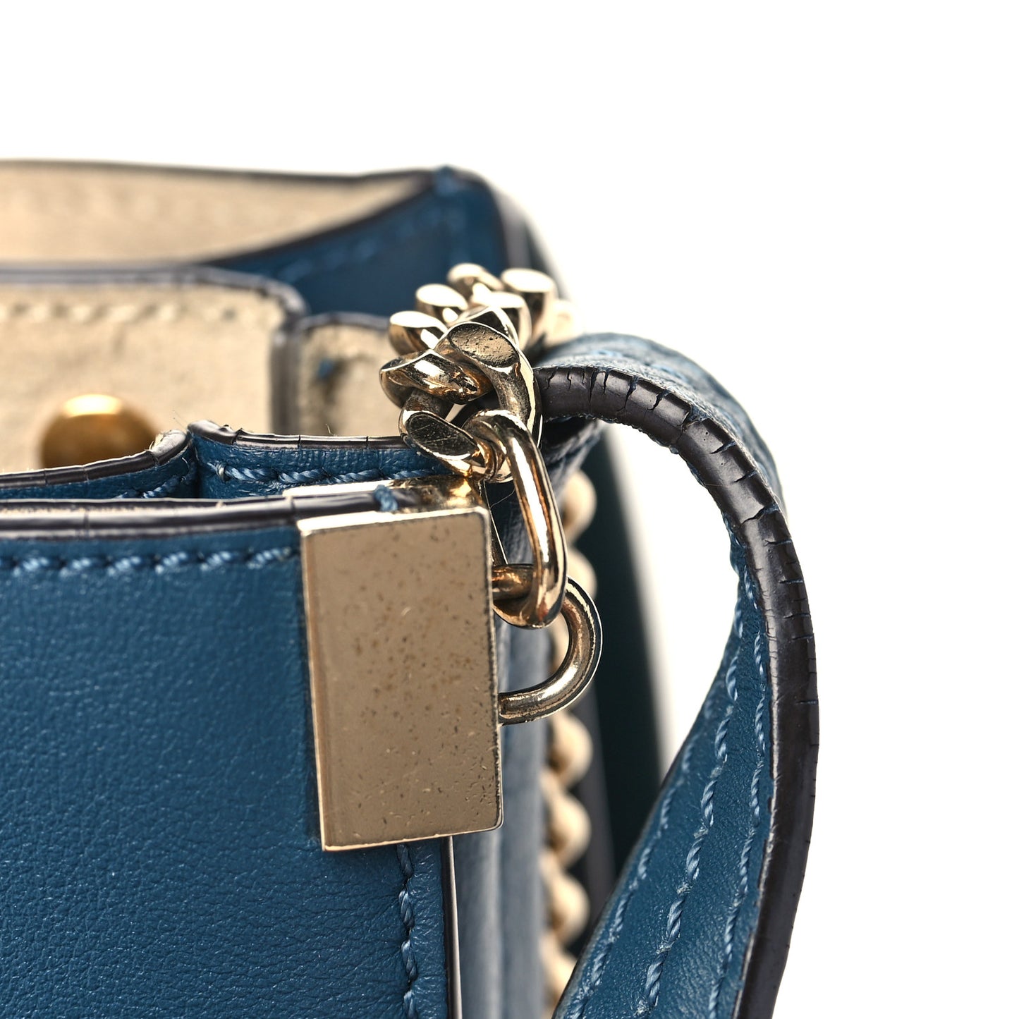 Suede Calfskin Small Faye Shoulder Bag Majolica Blue