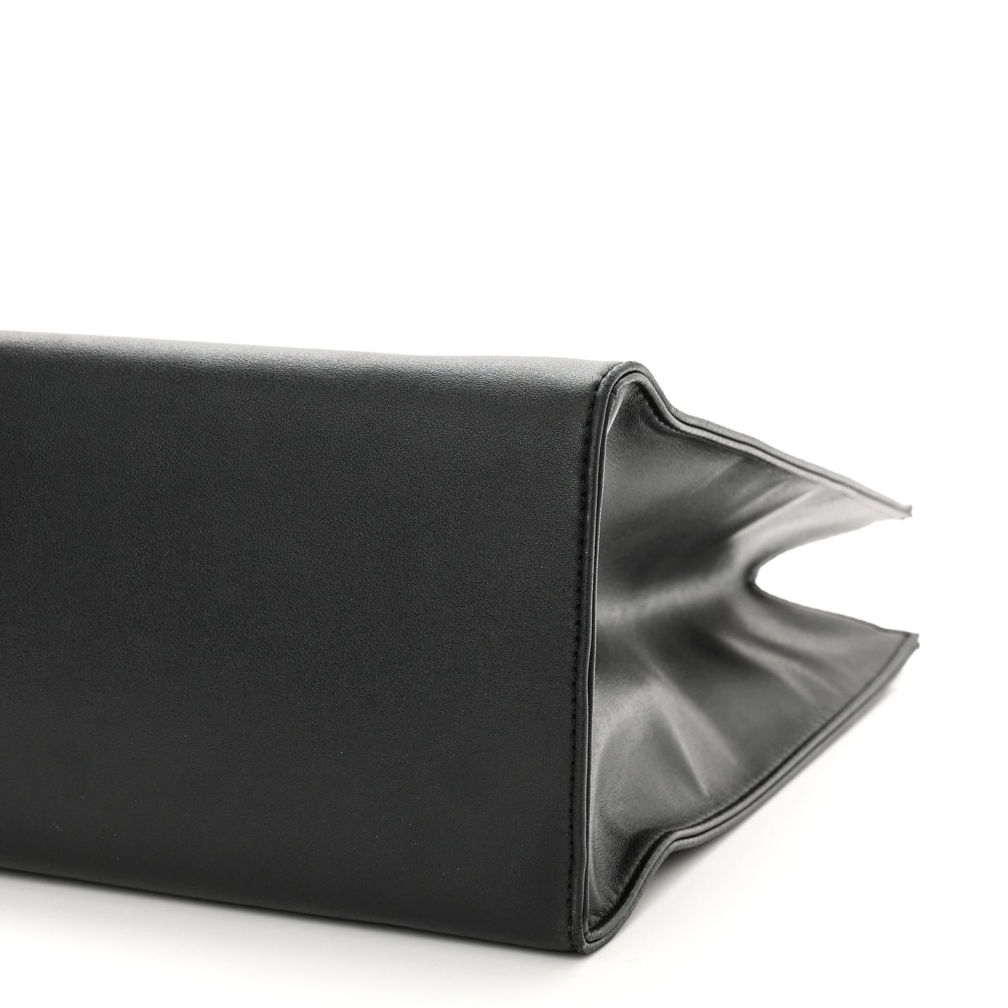 Vegan Leather Medium Shopping Bag Black