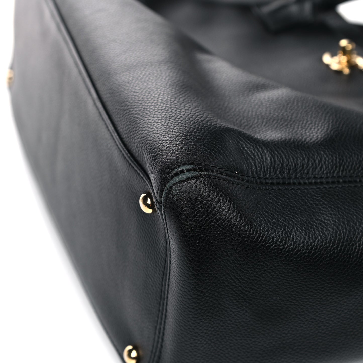 Calfskin Cerf Executive Shopper Tote Black